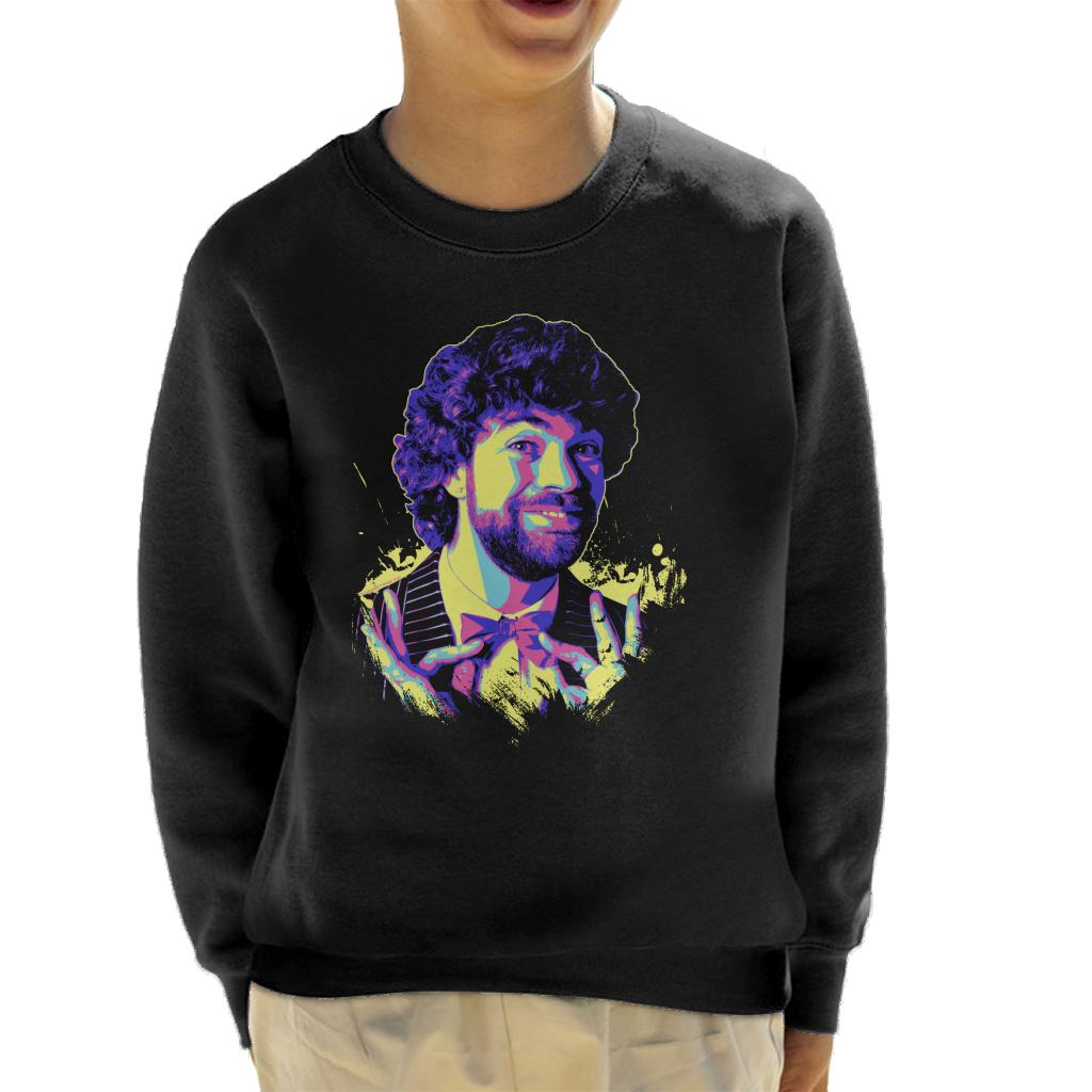 TV Times Matthew Kelly Bow Tie Pop Art Stylised Kids Sweatshirt-ALL + EVERY