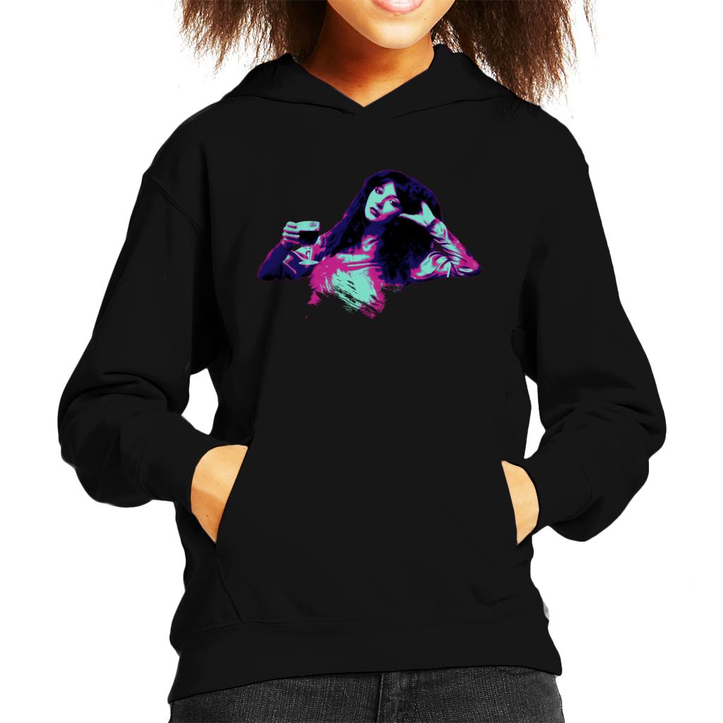 TV Times Kate Bush Laid Back Pop Art Stylised Kids Hooded Sweatshirt-ALL + EVERY