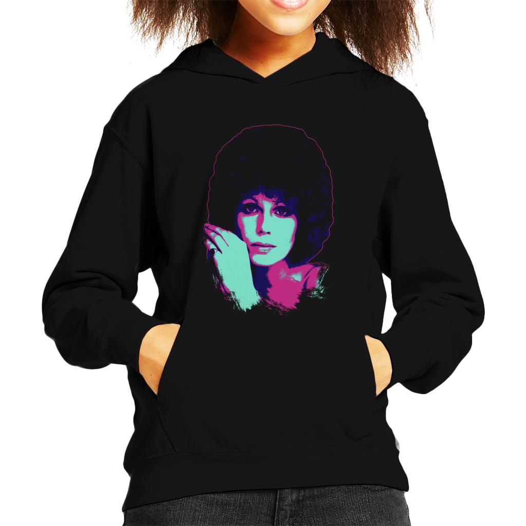 TV Times Joanna Lumley 1976 Pop Art Stylised Kids Hooded Sweatshirt-ALL + EVERY