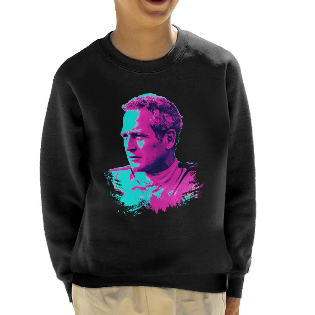 TV Times Paul Newman Race Suit 1974 Pop Art Stylised Kids Sweatshirt-ALL + EVERY