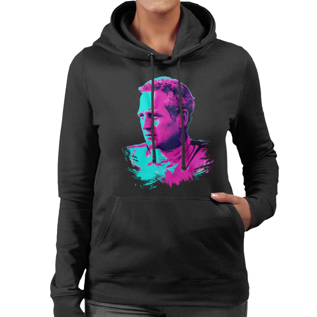 TV Times Paul Newman Race Suit 1974 Pop Art Stylised Women's Hooded Sweatshirt-ALL + EVERY