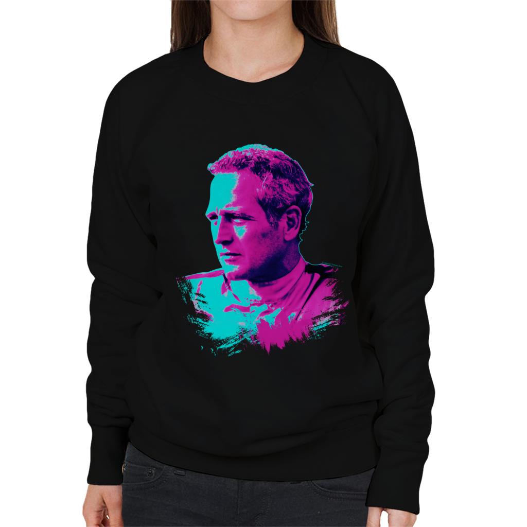 TV Times Paul Newman Race Suit 1974 Pop Art Stylised Women's Sweatshirt-ALL + EVERY