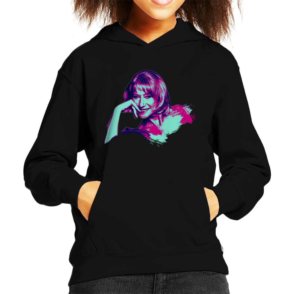 TV Times Helen Mirren Pop Art Stylised Kids Hooded Sweatshirt-ALL + EVERY