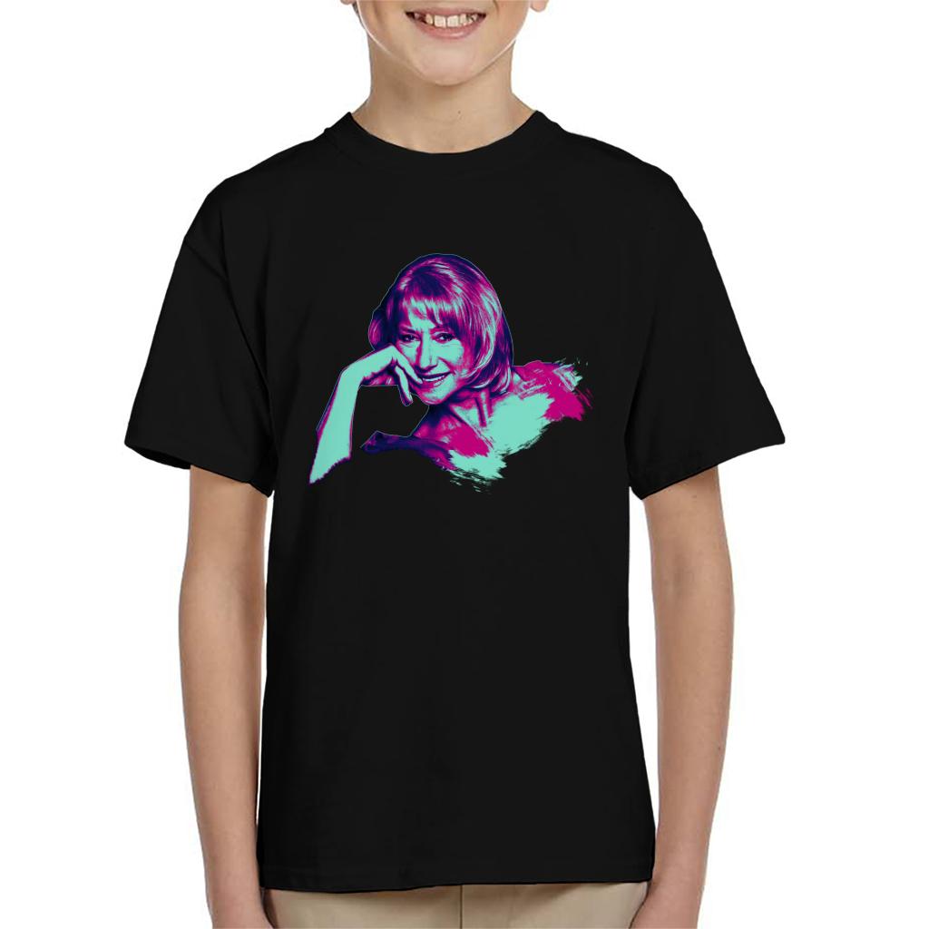 TV Times Helen Mirren Pop Art Stylised Kids T-Shirt-ALL + EVERY