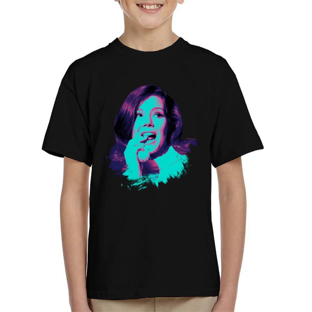 TV Times Diana Rigg Pop Art Stylised Kids T-Shirt-ALL + EVERY