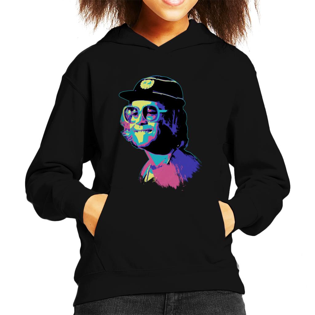 TV Times Elton John At The Piano Pop Art Stylised Kids Hooded Sweatshirt-ALL + EVERY