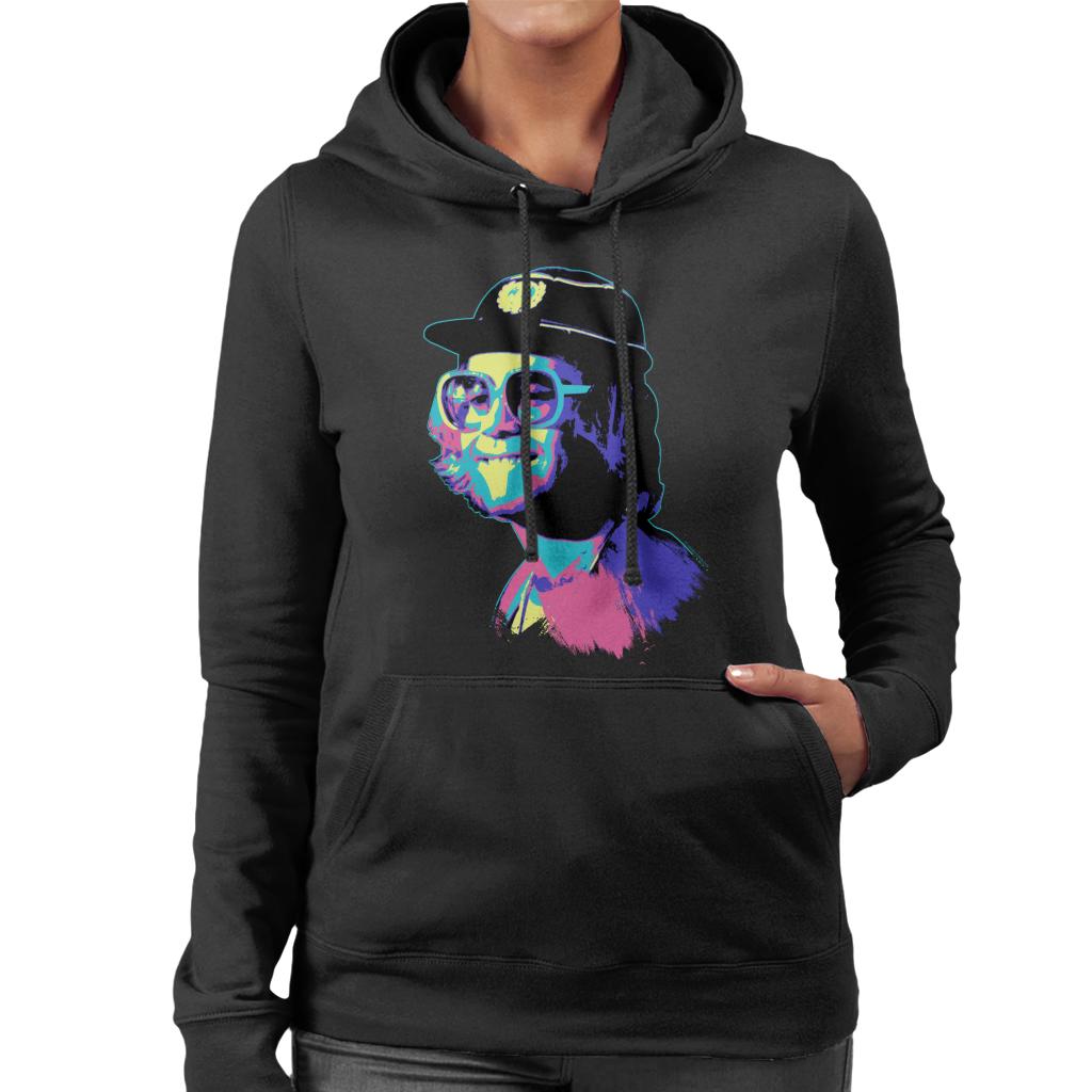 TV Times Elton John At The Piano Pop Art Stylised Women's Hooded Sweatshirt-ALL + EVERY