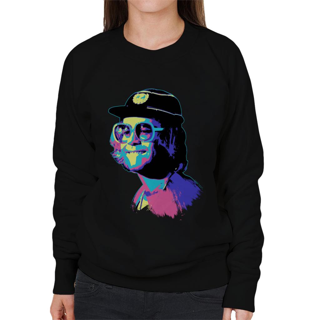 TV Times Elton John At The Piano Pop Art Stylised Women's Sweatshirt-ALL + EVERY