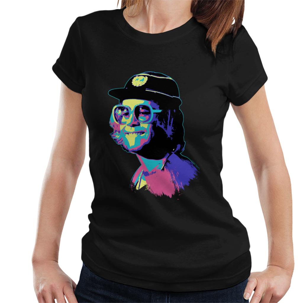 TV Times Elton John At The Piano Pop Art Stylised Women's T-Shirt-ALL + EVERY