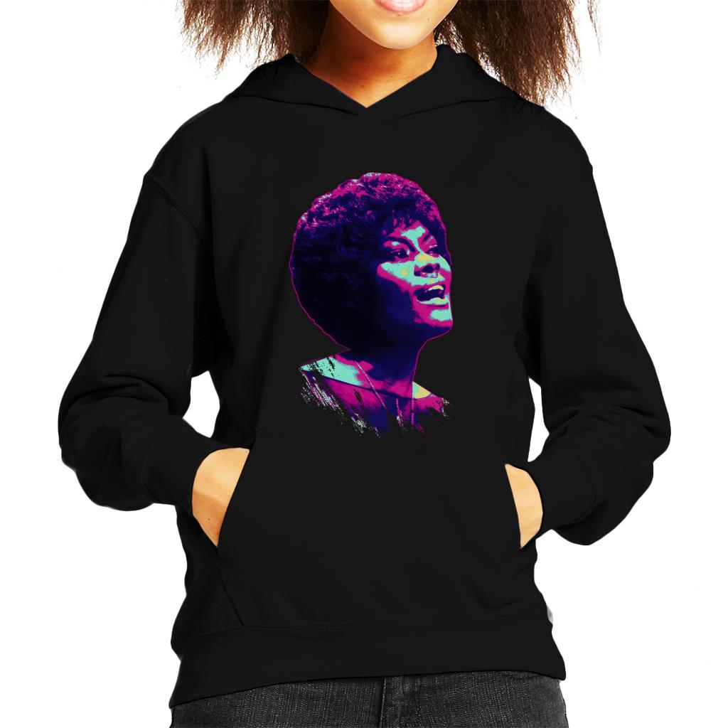 TV Times Dionne Warwick Live Pop Art Stylised Kids Hooded Sweatshirt-ALL + EVERY