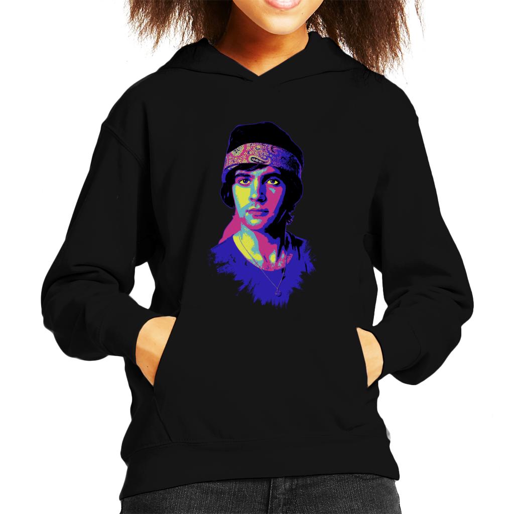 TV Times David Essex Bandana Portrait Pop Art Stylised Kids Hooded Sweatshirt-ALL + EVERY