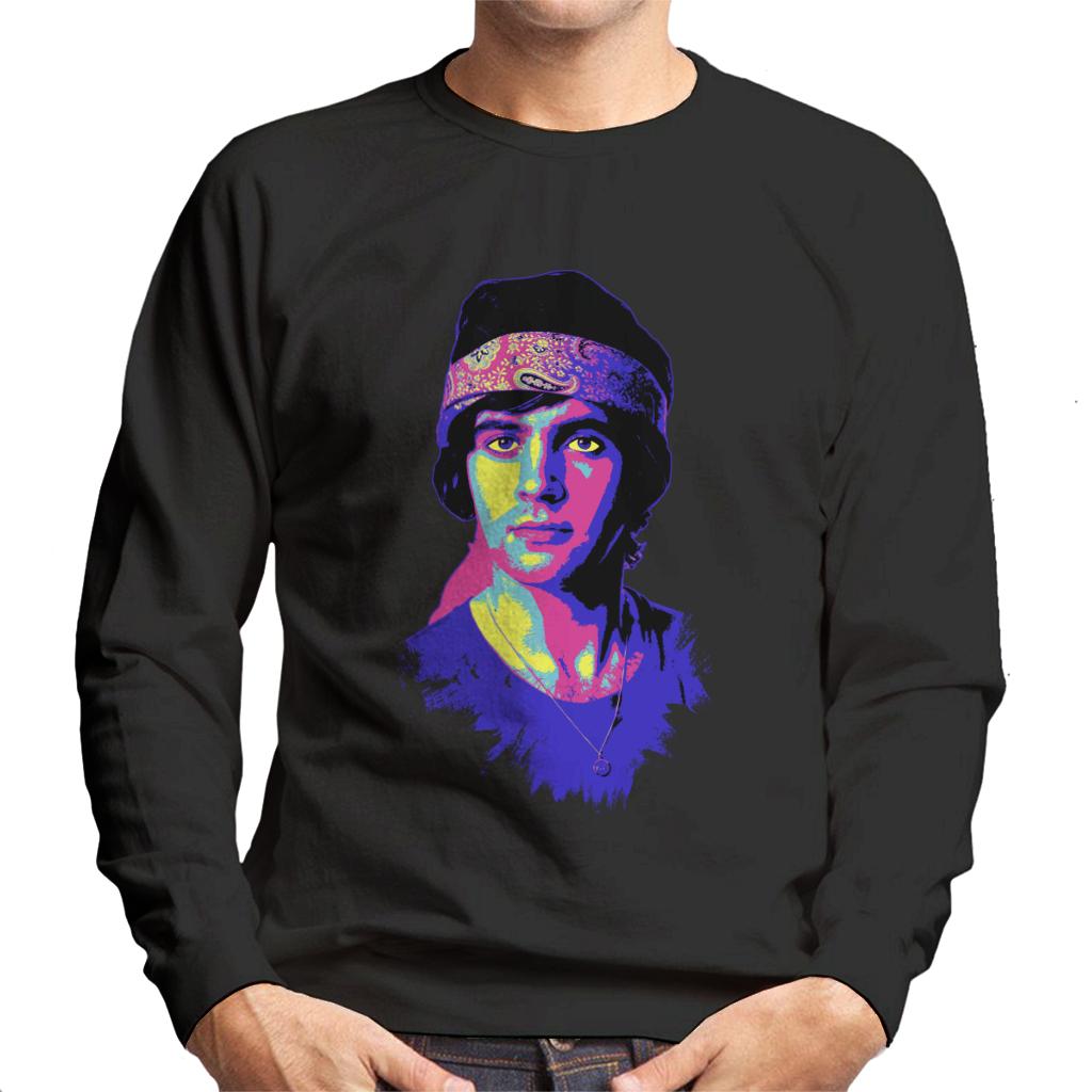 TV Times David Essex Bandana Portrait Pop Art Stylised Men's Sweatshirt-ALL + EVERY