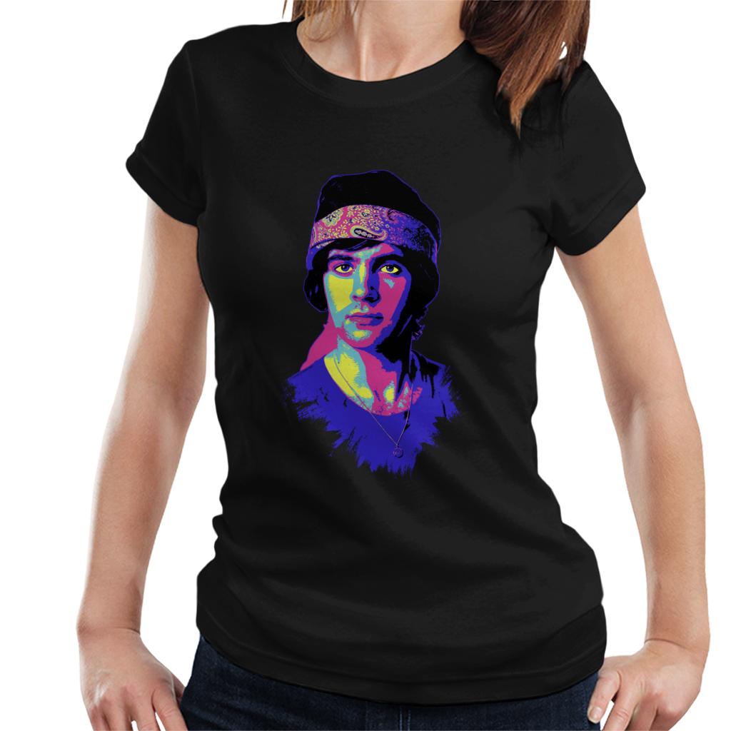 TV Times David Essex Bandana Portrait Pop Art Stylised Women's T-Shirt-ALL + EVERY