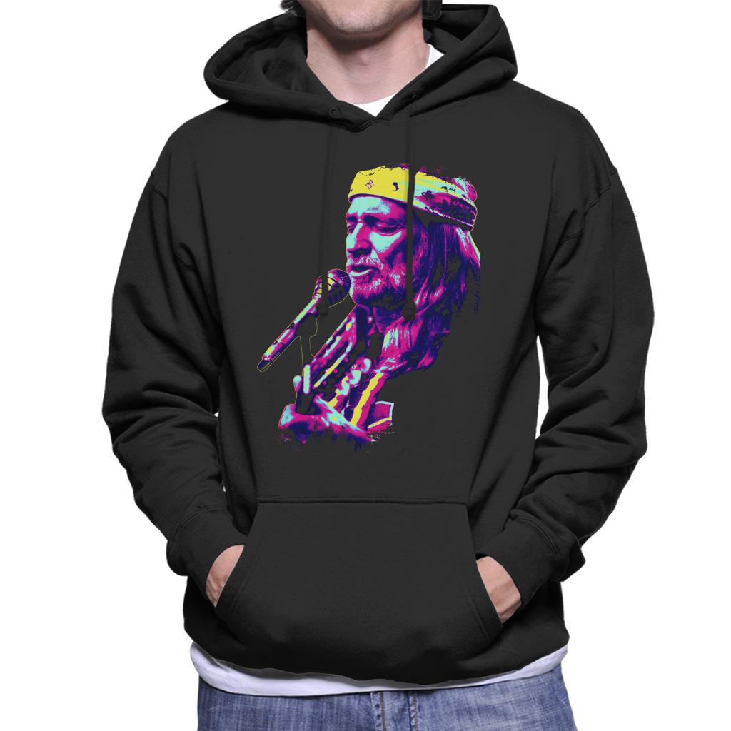 TV Times Willie Nelson Live Paint Splatter Pop Art Stylised Men's Hooded Sweatshirt-ALL + EVERY