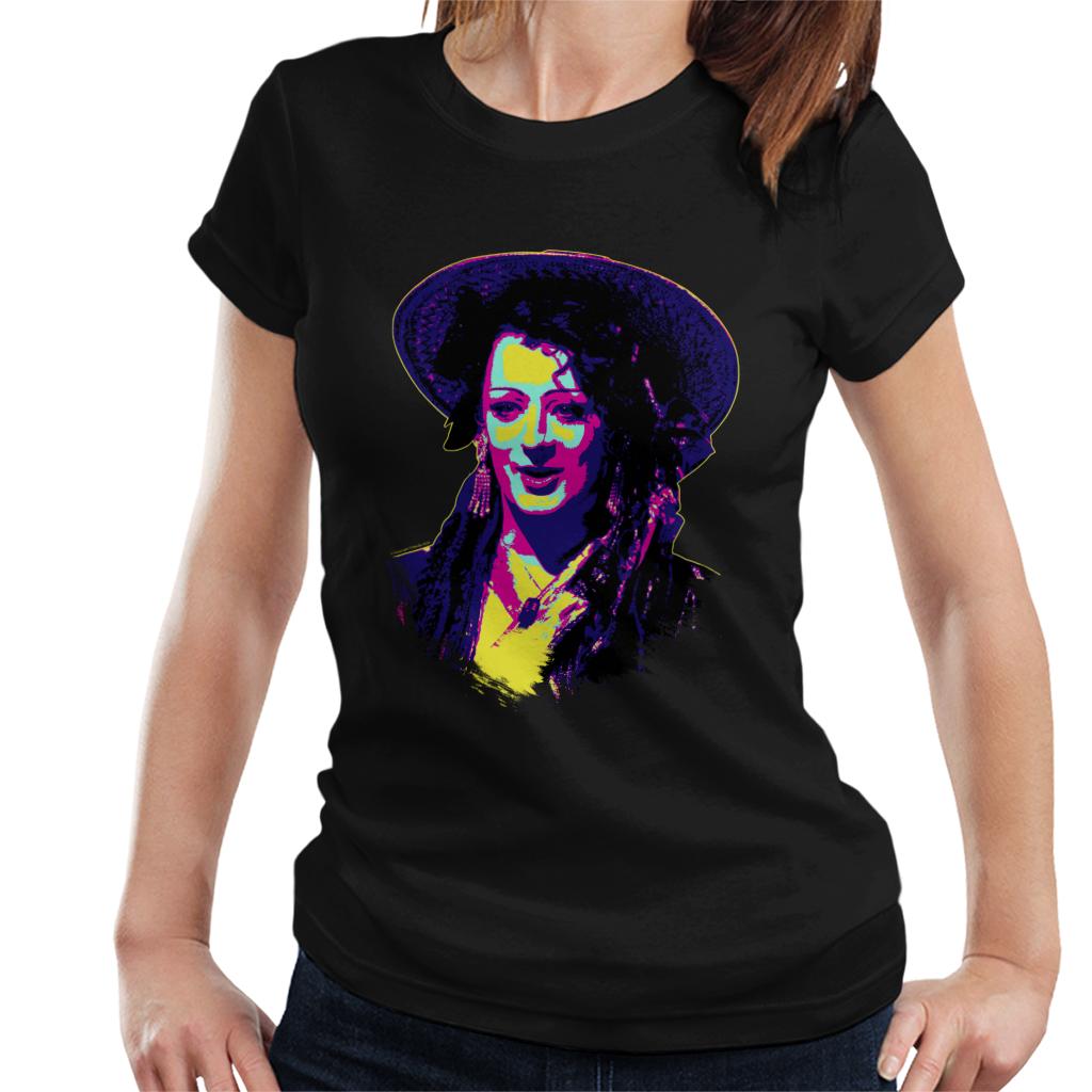 TV Times Boy George Of Culture Club Pop Art Stylised Women's T-Shirt-ALL + EVERY