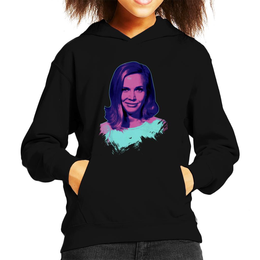 TV Times Actress Honor Blackman Pop Art Stylised Kids Hooded Sweatshirt-ALL + EVERY