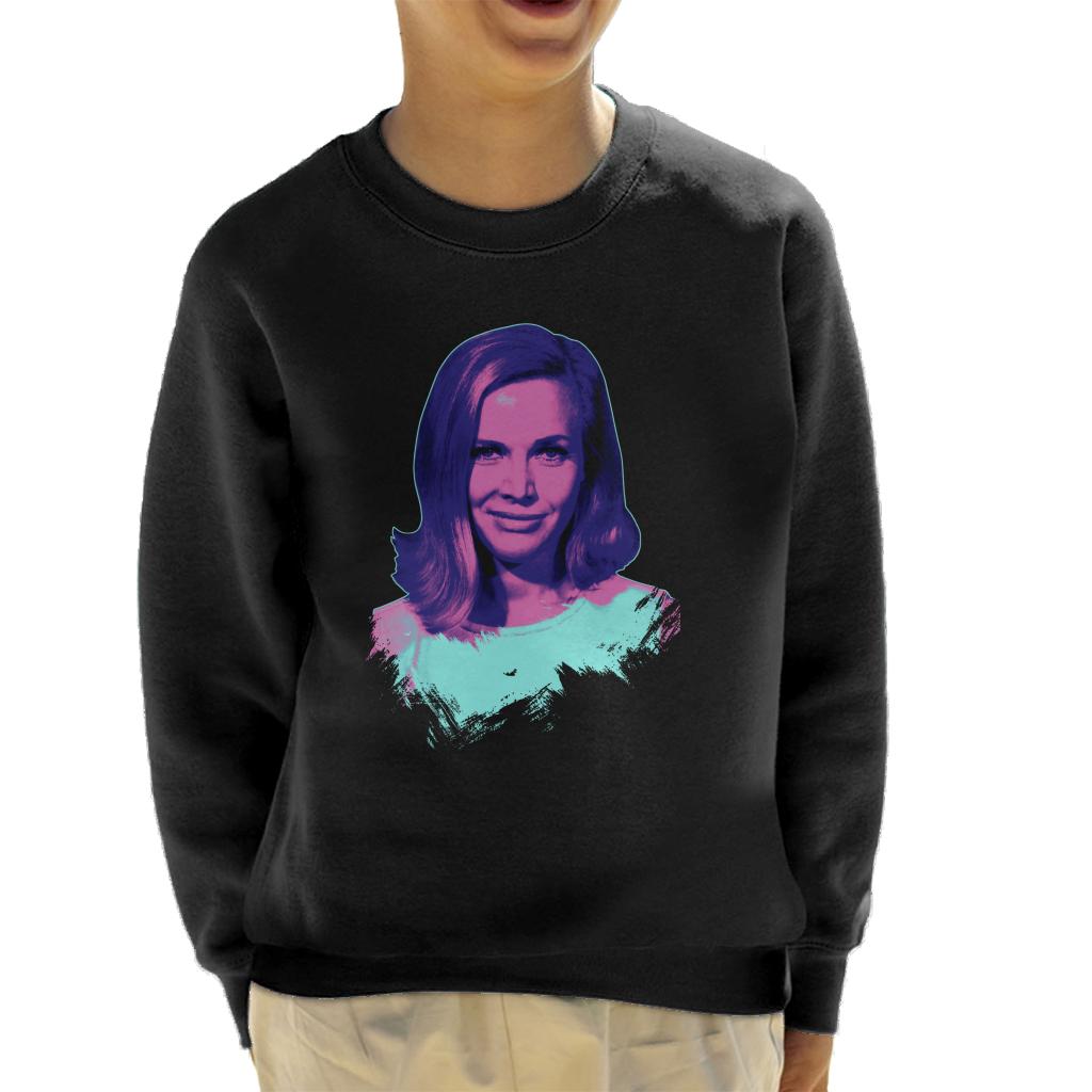 TV Times Actress Honor Blackman Pop Art Stylised Kids Sweatshirt-ALL + EVERY