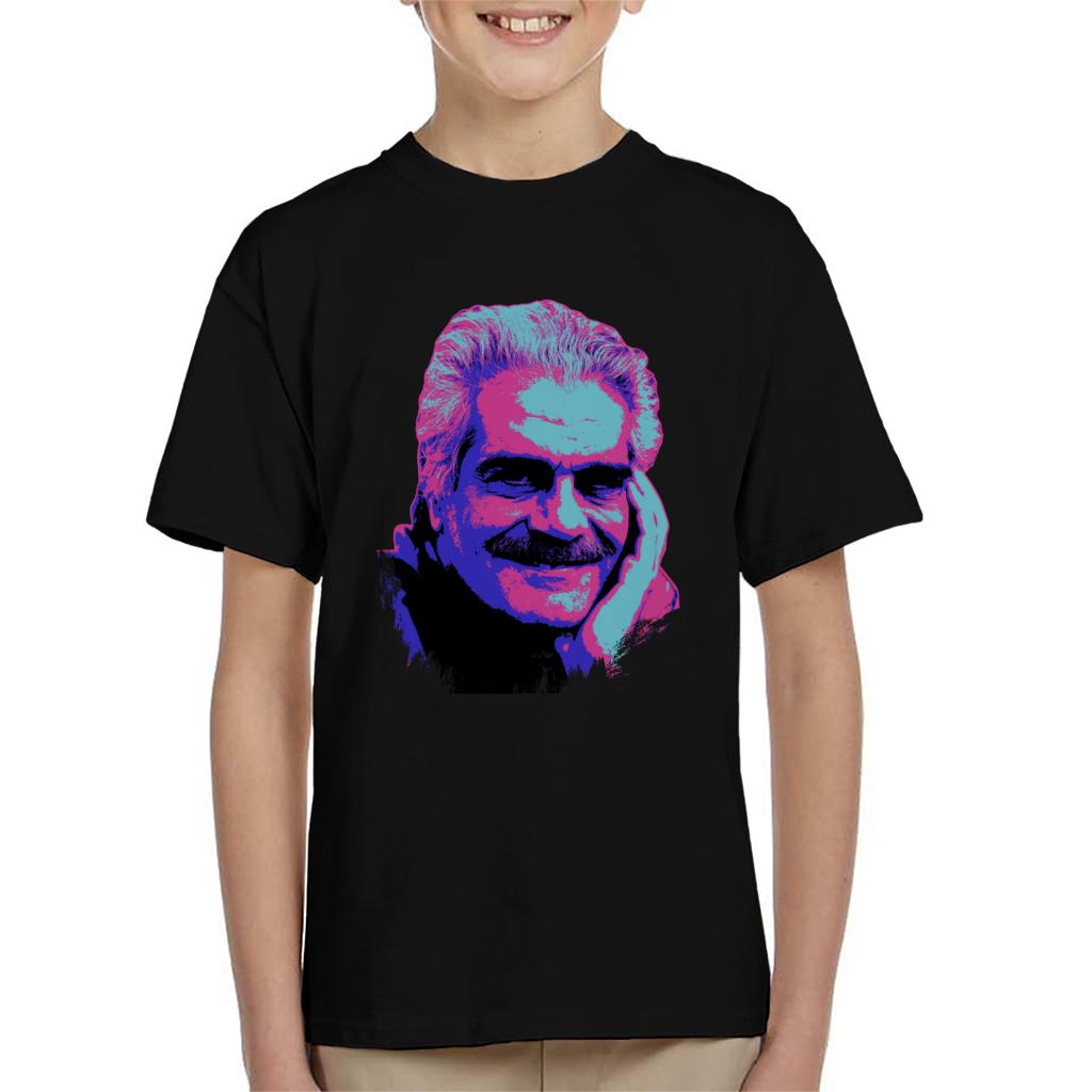 TV Times Actor Omar Sharif 1988 Pop Art Stylised Kids T-Shirt-ALL + EVERY