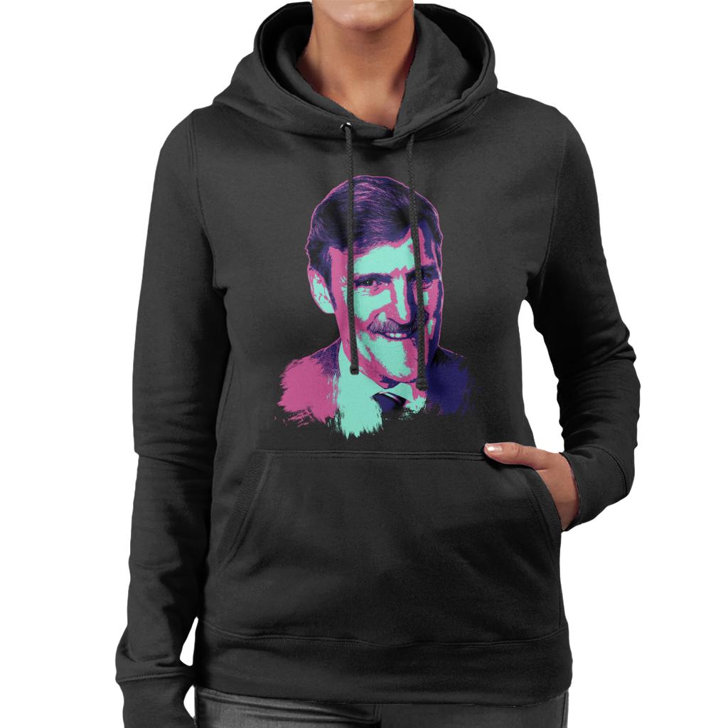 TV Times Jimmy Hill Sports Presenter Pop Art Stylised Women's Hooded Sweatshirt-ALL + EVERY