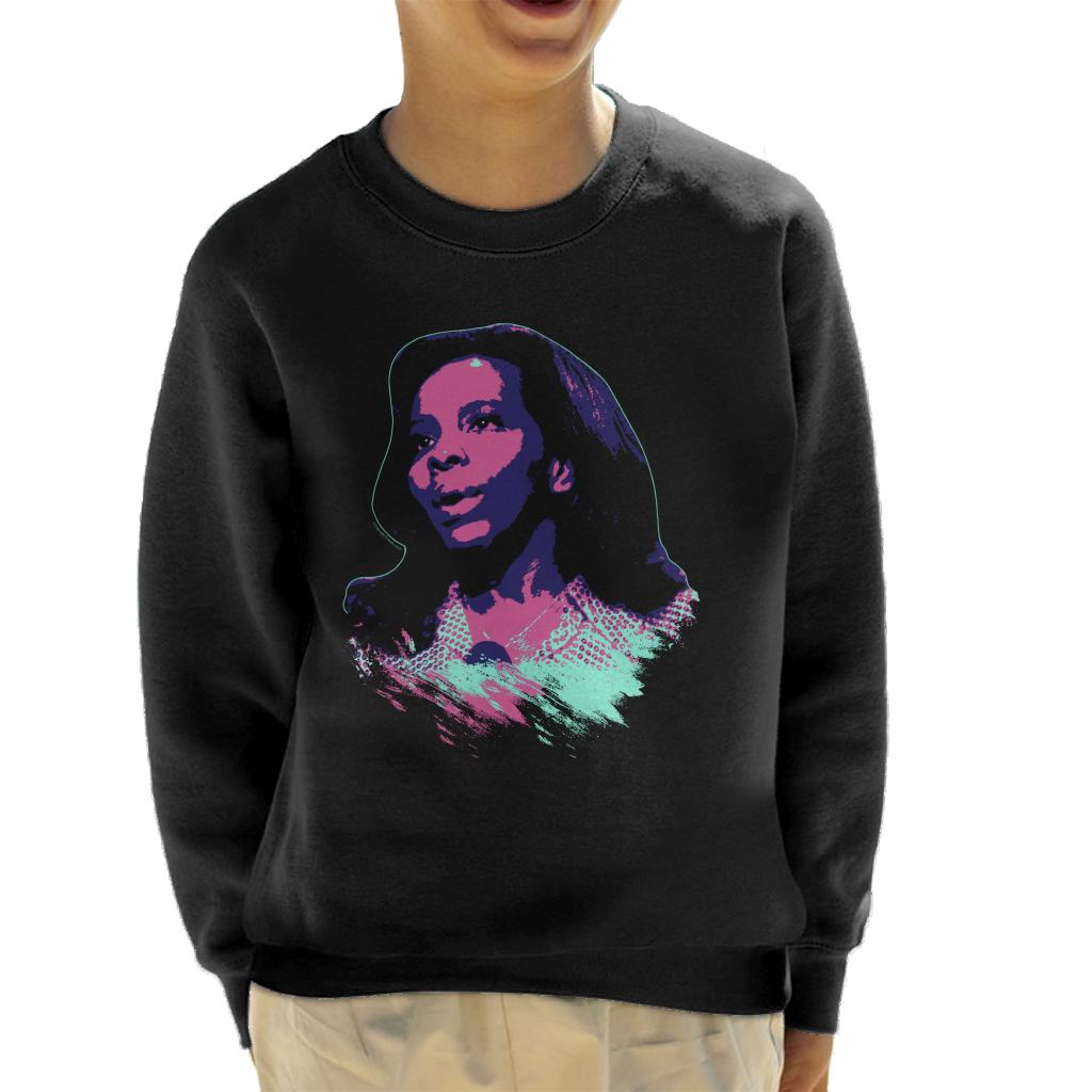 TV Times Soul Singer Gladys Knight 1971 Pop Art Stylised Kids Sweatshirt-ALL + EVERY