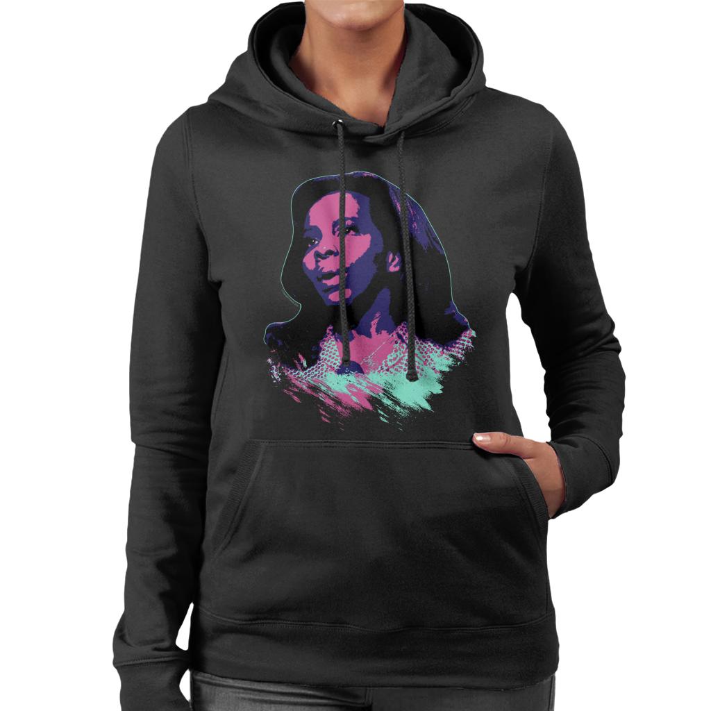 TV Times Soul Singer Gladys Knight 1971 Pop Art Stylised Women's Hooded Sweatshirt-ALL + EVERY