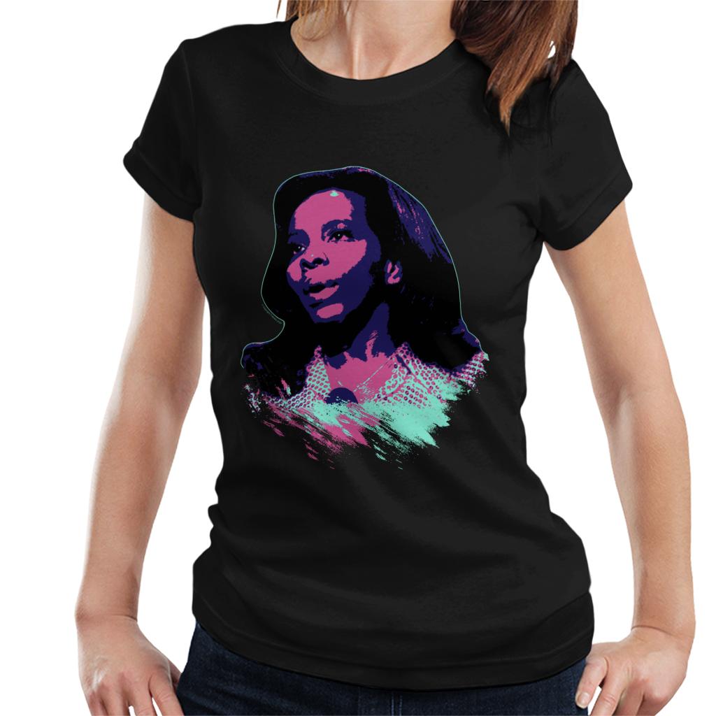 TV Times Soul Singer Gladys Knight 1971 Pop Art Stylised Women's T-Shirt-ALL + EVERY