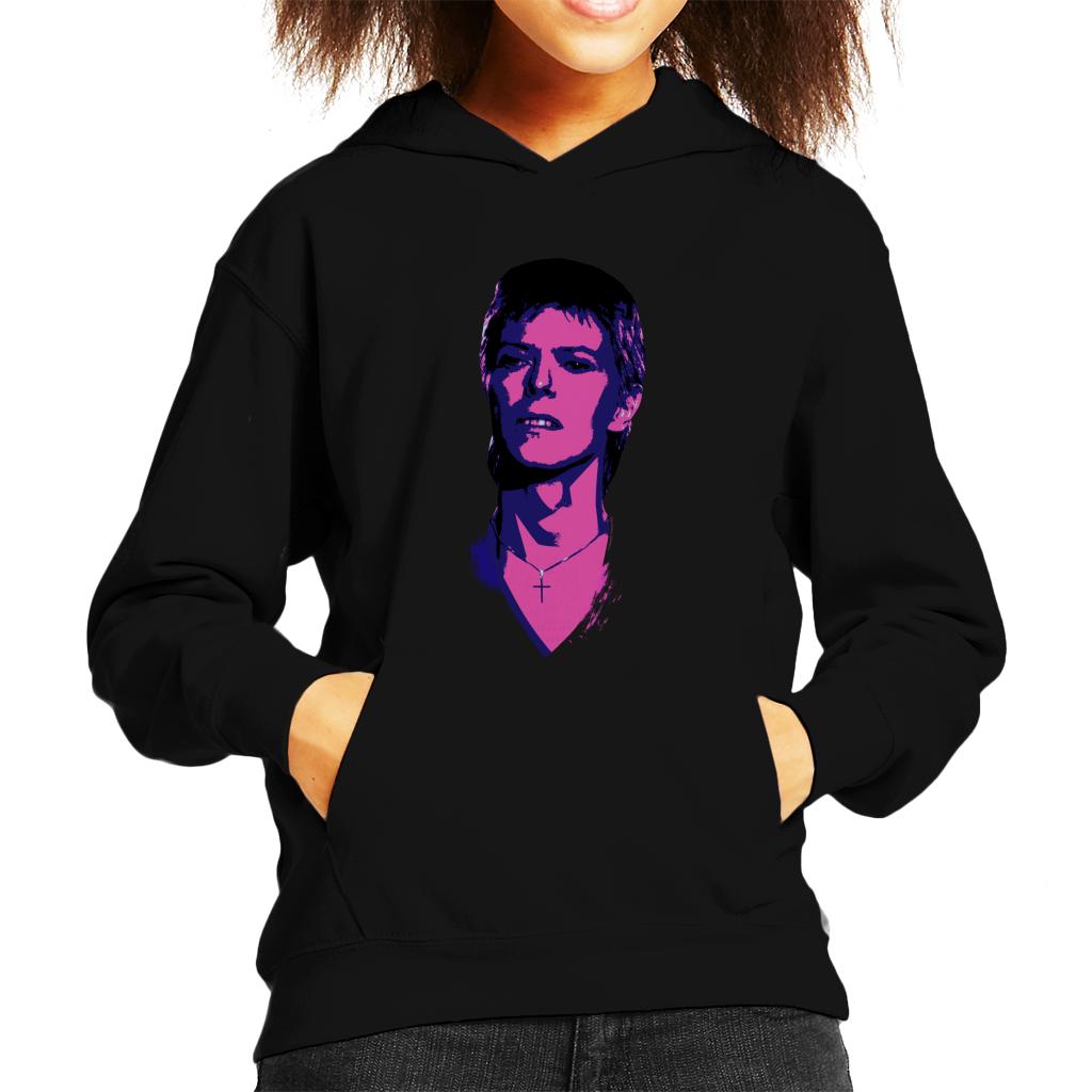 TV Times Pop Star David Bowie Portrait 1977 Pop Art Stylised Kids Hooded Sweatshirt-ALL + EVERY