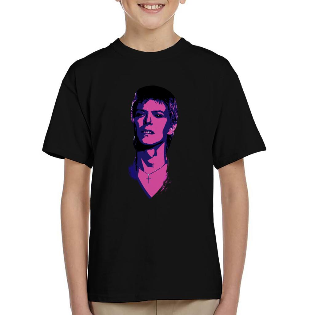 TV Times Pop Star David Bowie Portrait 1977 Pop Art Stylised Kids T-Shirt-ALL + EVERY