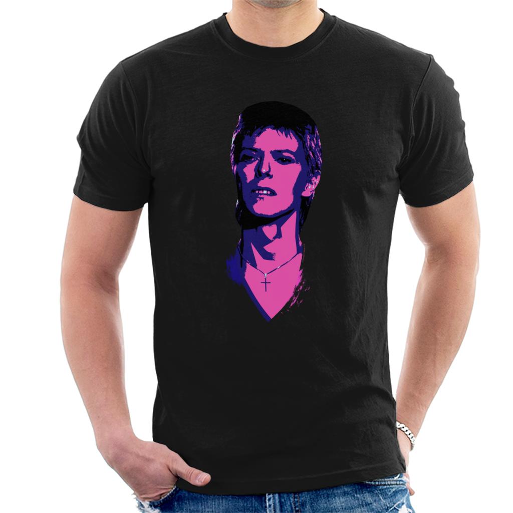 TV Times Pop Star David Bowie Portrait 1977 Pop Art Stylised Men's T-Shirt-ALL + EVERY