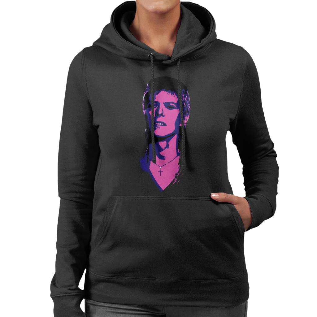 TV Times Pop Star David Bowie Portrait 1977 Pop Art Stylised Women's Hooded Sweatshirt-ALL + EVERY