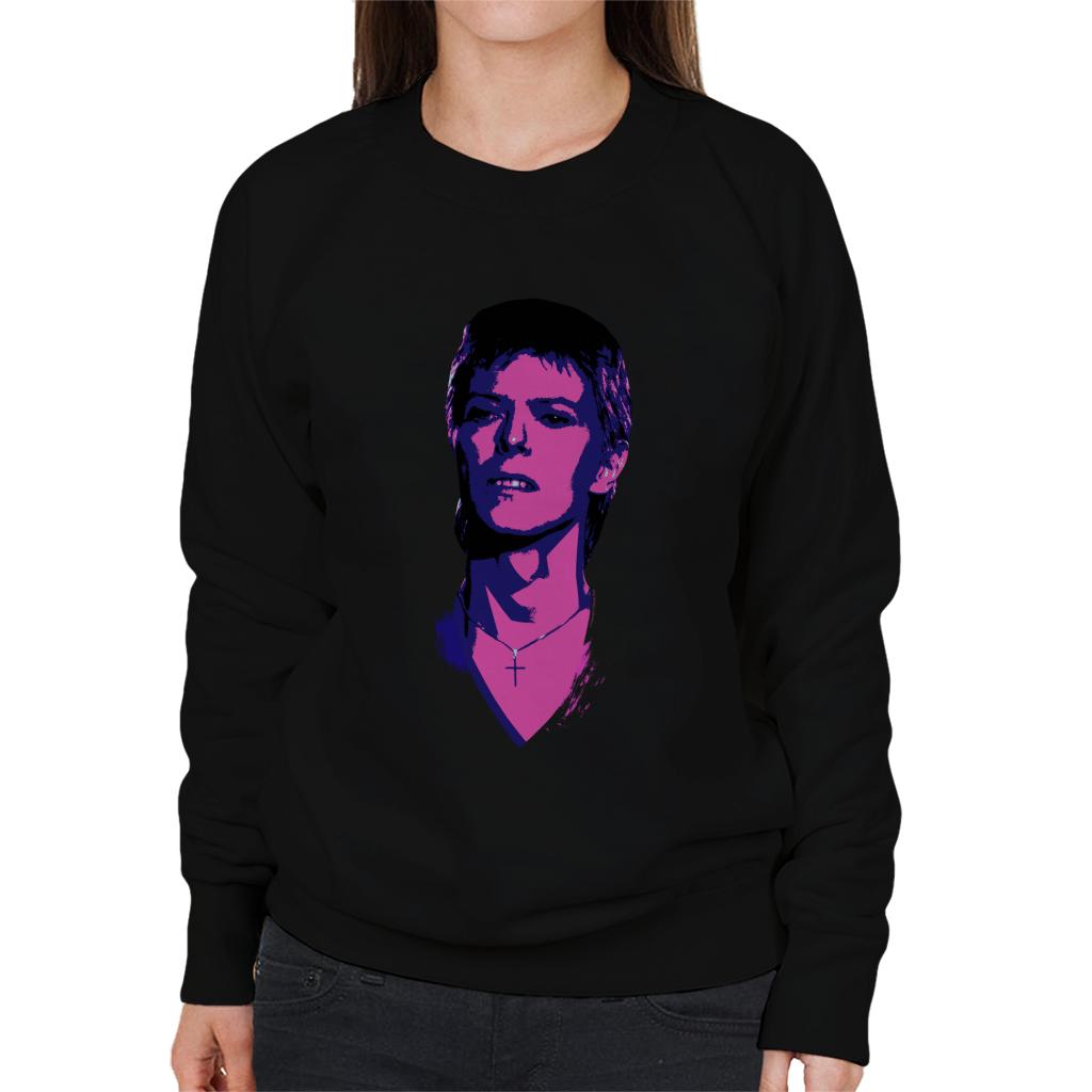 TV Times Pop Star David Bowie Portrait 1977 Pop Art Stylised Women's Sweatshirt-ALL + EVERY