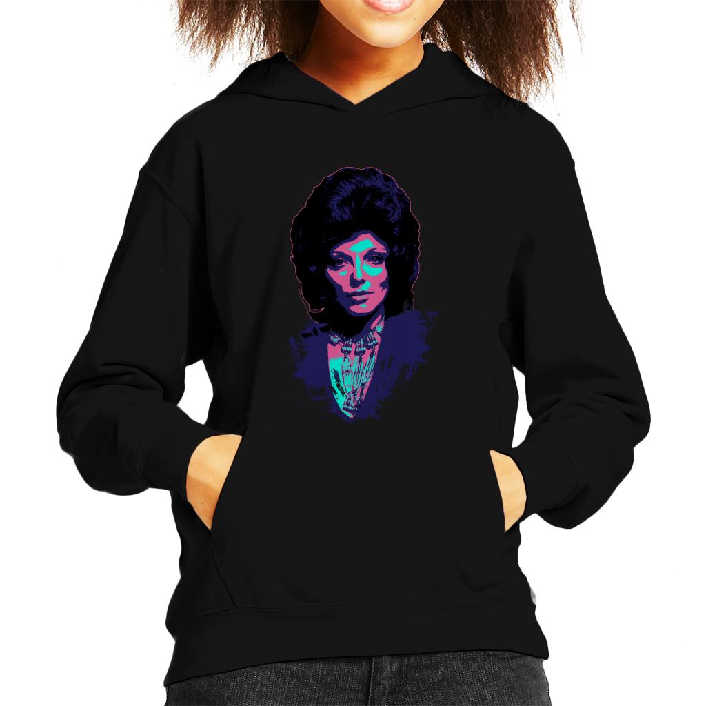 TV Times Joan Collins 1971 Paint Splatter Pop Art Stylised Kids Hooded Sweatshirt-ALL + EVERY