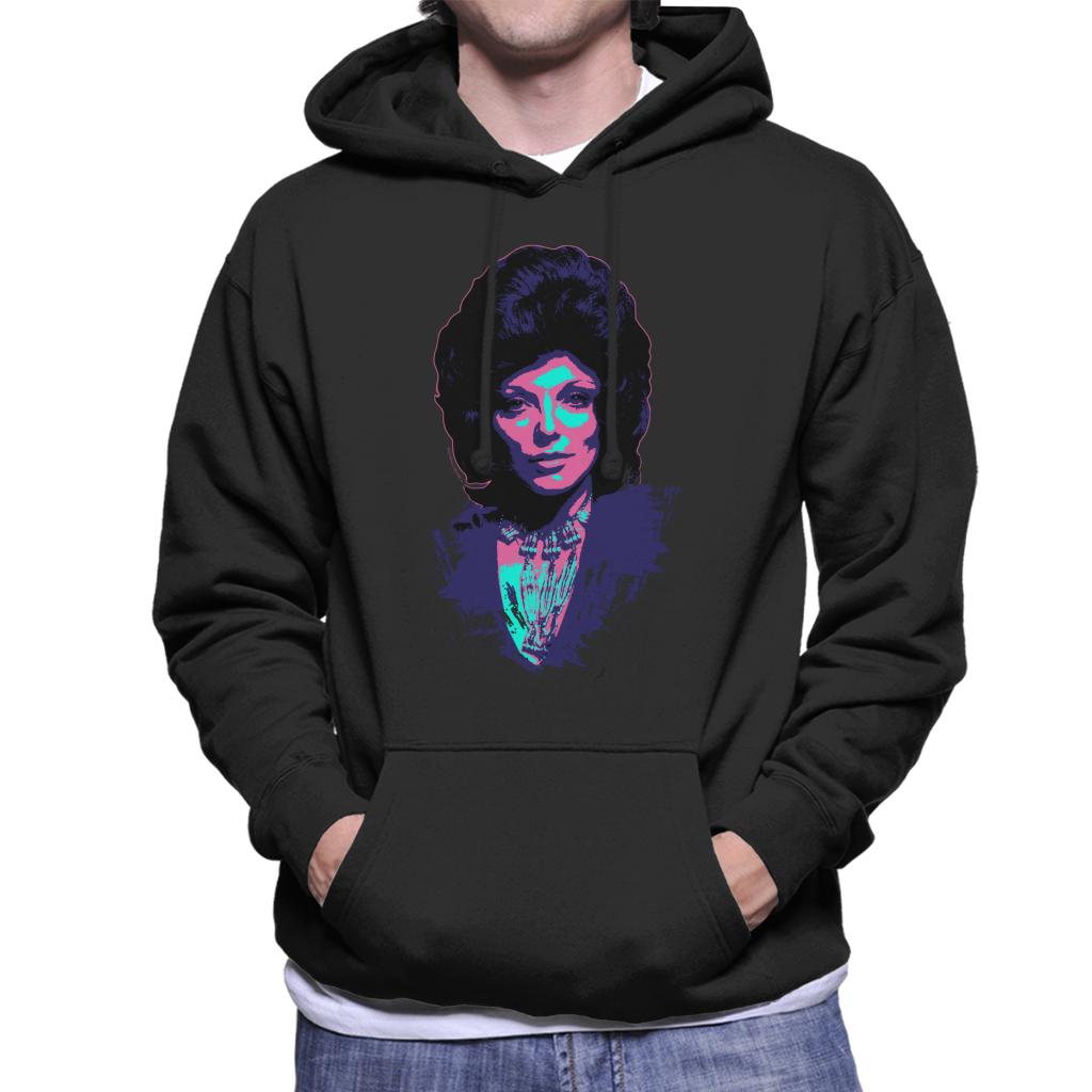 TV Times Joan Collins 1971 Paint Splatter Pop Art Stylised Men's Hooded Sweatshirt-ALL + EVERY