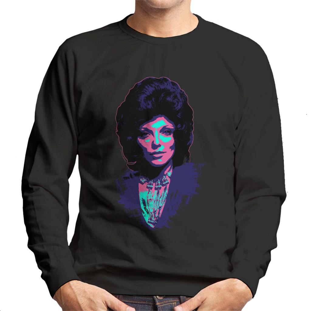 TV Times Joan Collins 1971 Paint Splatter Pop Art Stylised Men's Sweatshirt-ALL + EVERY