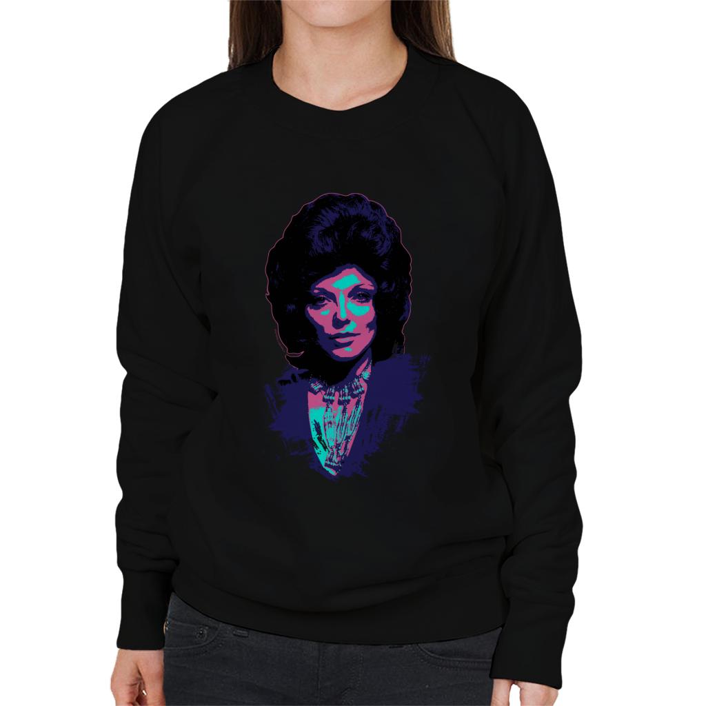 TV Times Joan Collins 1971 Paint Splatter Pop Art Stylised Women's Sweatshirt-ALL + EVERY