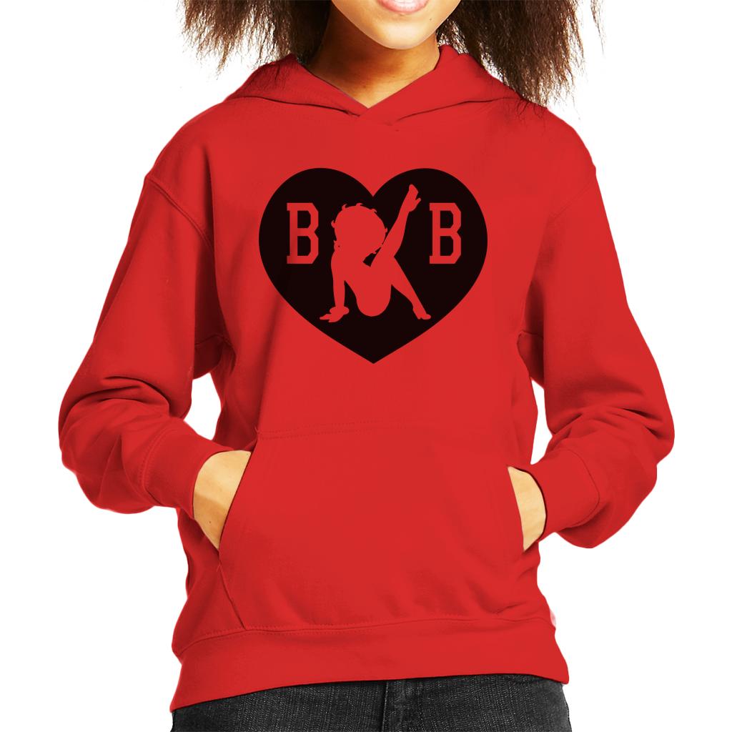 Betty Boop B B Love Heart Kid's Hooded Sweatshirt-ALL + EVERY