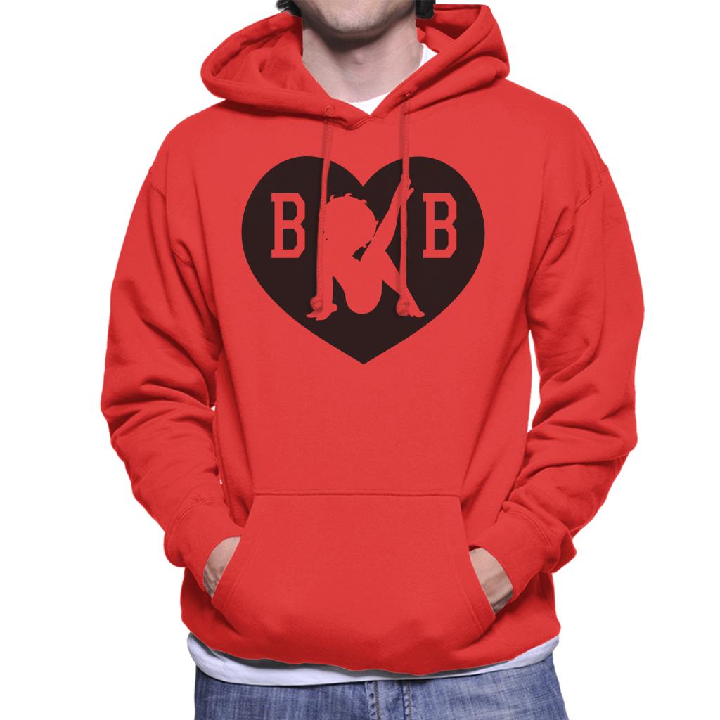 Betty Boop B B Love Heart Men's Hooded Sweatshirt-ALL + EVERY