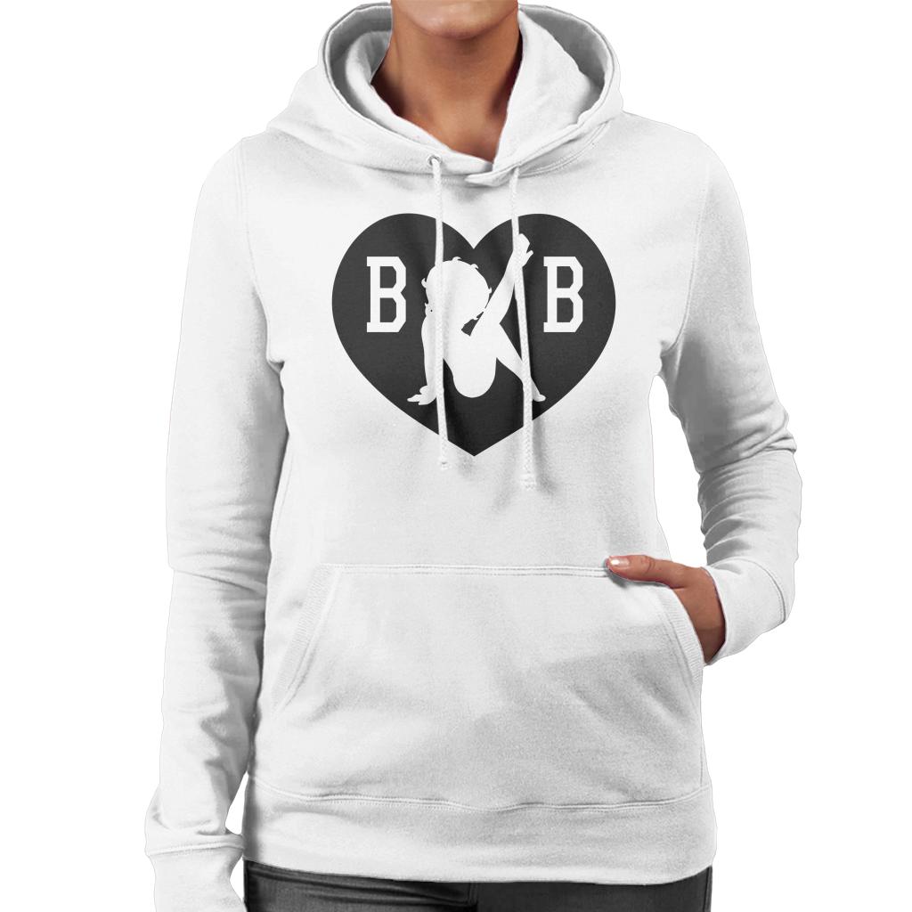 Betty Boop B B Love Heart Women's Hooded Sweatshirt-ALL + EVERY