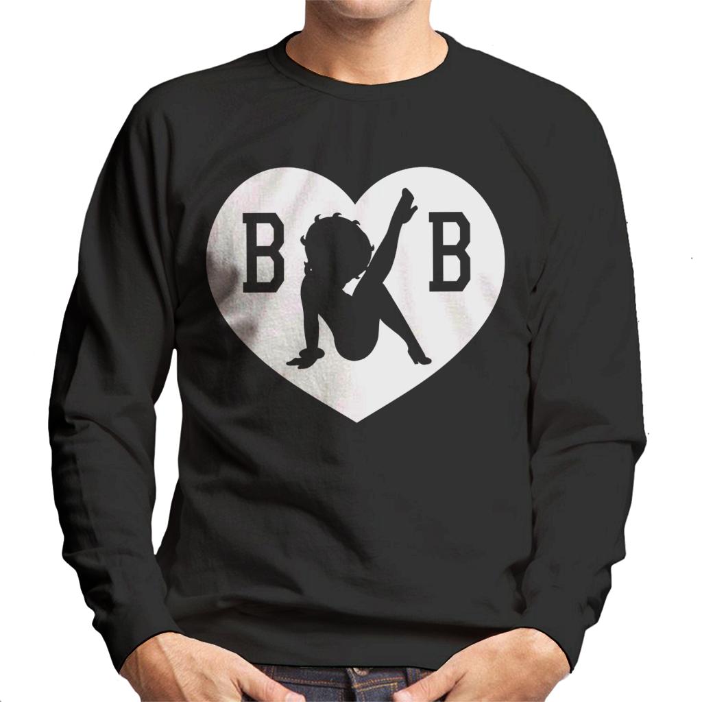 Betty Boop B B Love Heart Silhouette Men's Sweatshirt-ALL + EVERY
