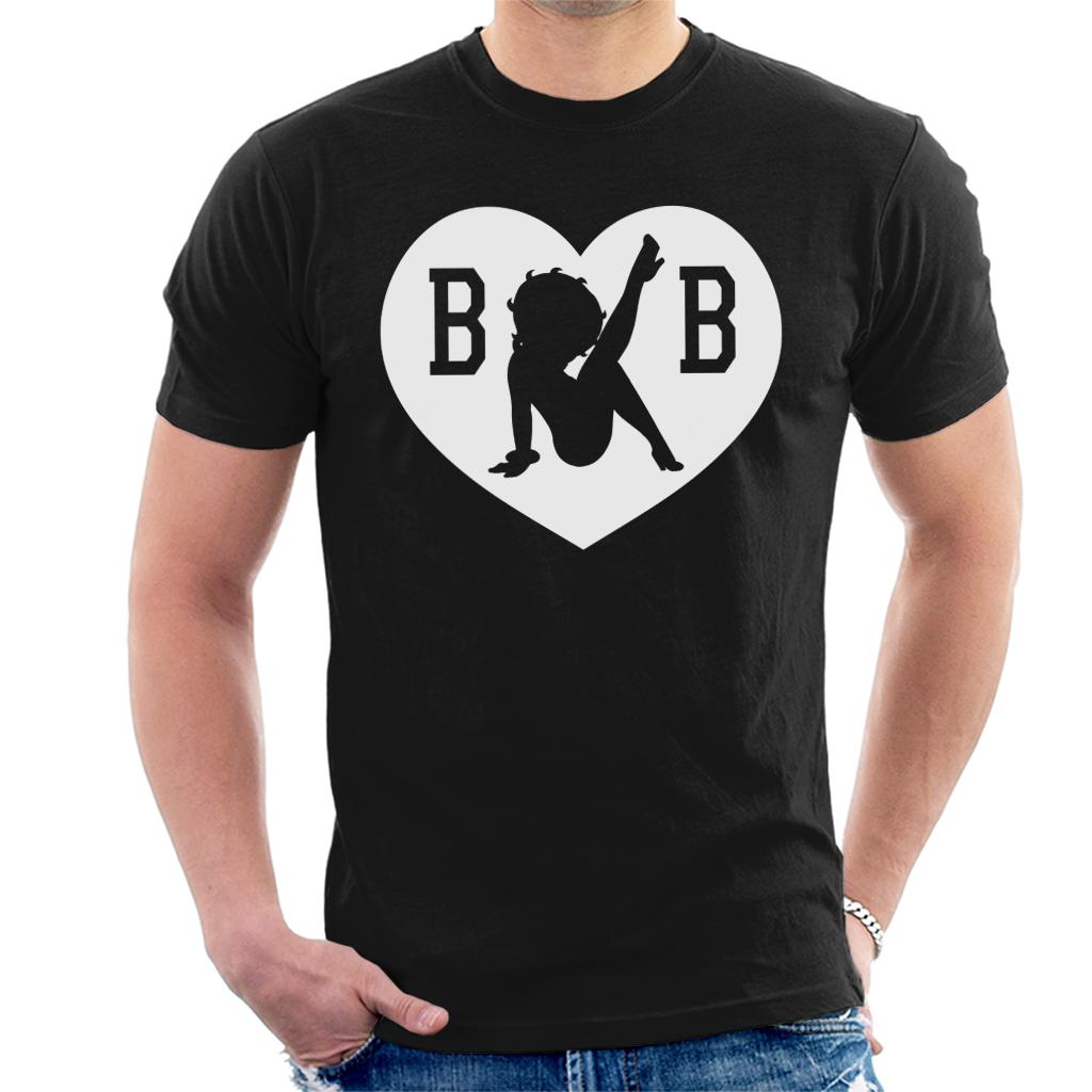 Betty Boop B B Love Heart Silhouette Men's T-Shirt-ALL + EVERY