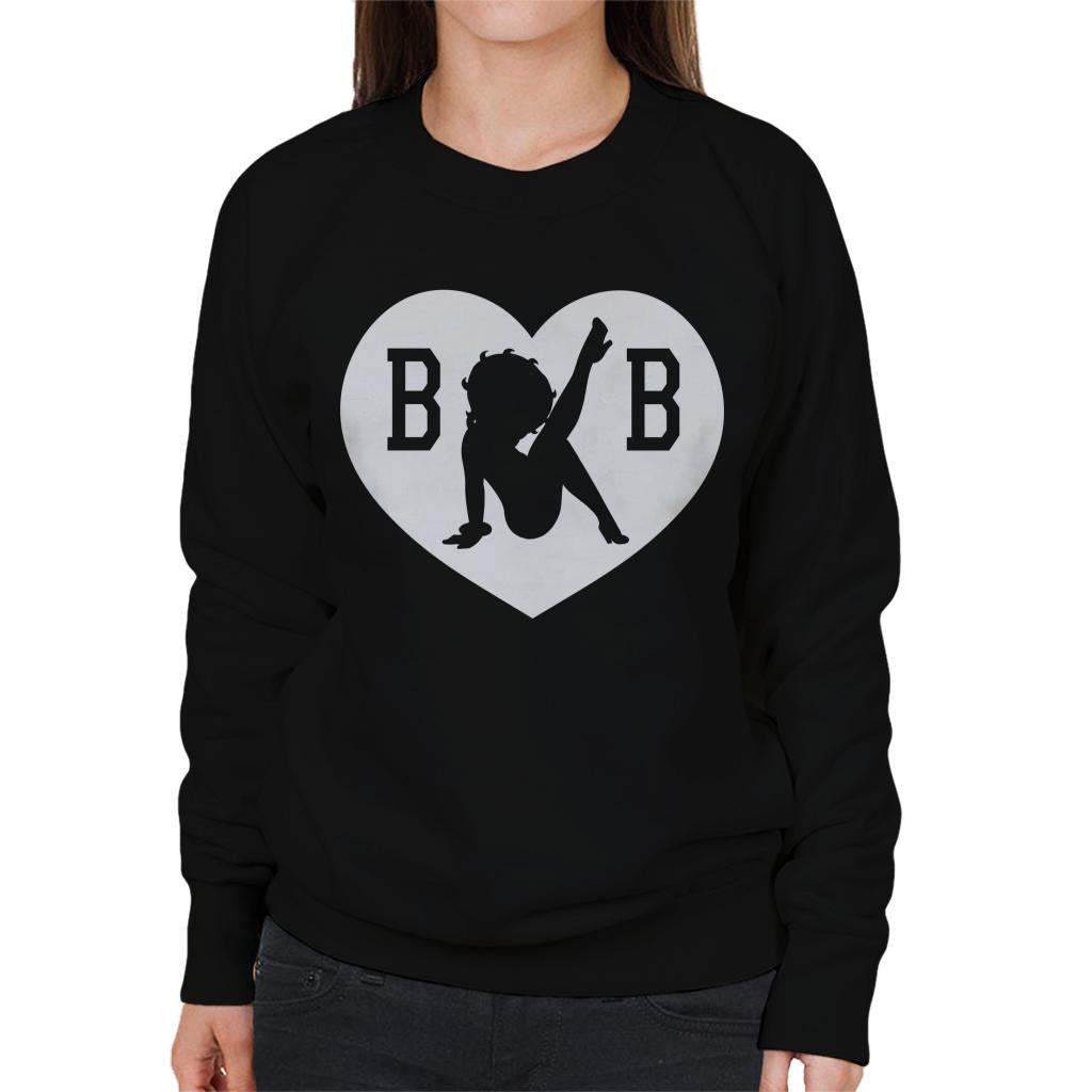 Betty Boop B B Love Heart Silhouette Women's Sweatshirt-ALL + EVERY