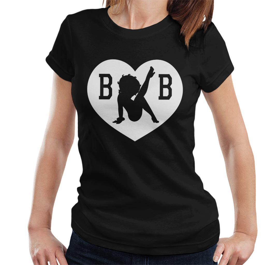 Betty Boop B B Love Heart Silhouette Women's T-Shirt-ALL + EVERY