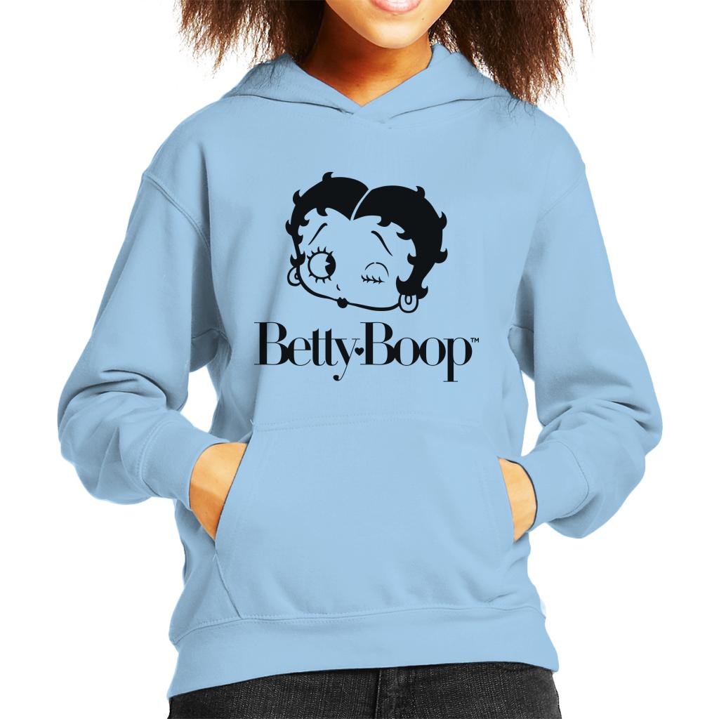 Betty Boop Winking Character Head Kid's Hooded Sweatshirt-ALL + EVERY