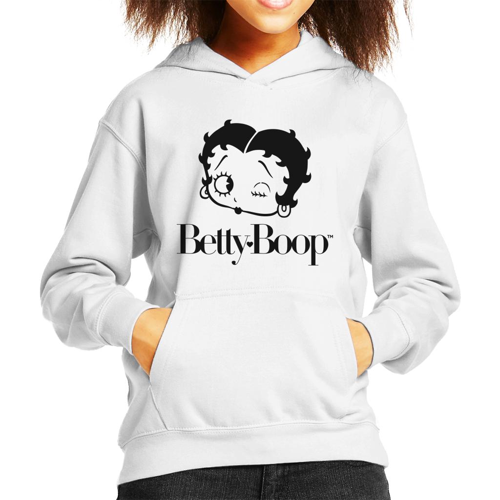 Betty Boop Winking Character Head Kid's Hooded Sweatshirt-ALL + EVERY