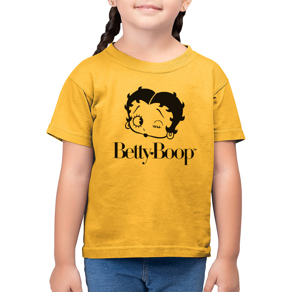 Betty Boop Winking Character Head Kid's T-Shirt-ALL + EVERY