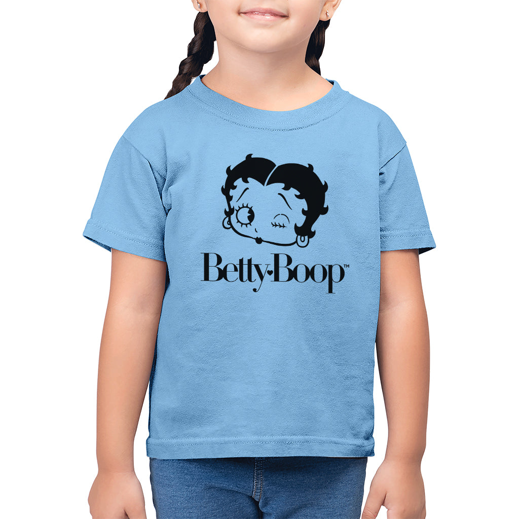 Betty Boop Winking Character Head Kid's T-Shirt-ALL + EVERY