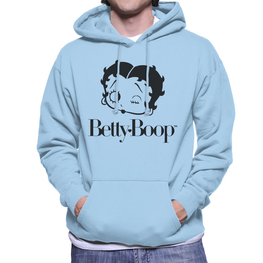 Betty Boop Winking Character Head Men's Hooded Sweatshirt-ALL + EVERY