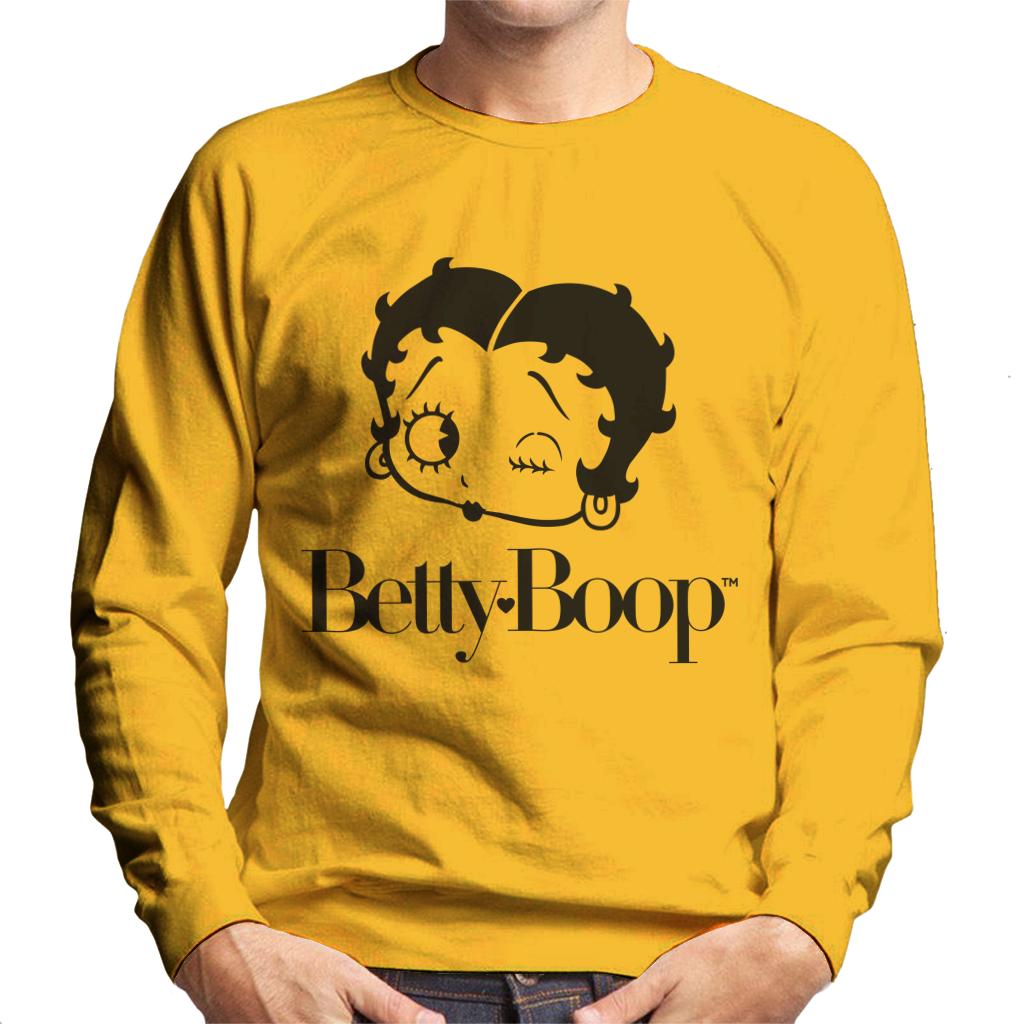 Betty Boop Winking Character Head Men's Sweatshirt-ALL + EVERY