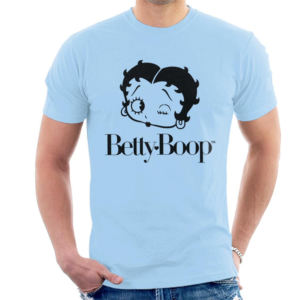 Betty Boop Winking Character Head Men's T-Shirt-ALL + EVERY