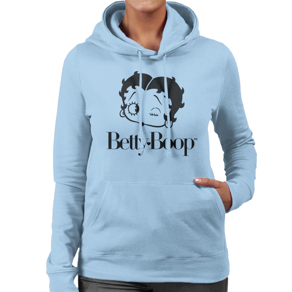 Betty Boop Winking Character Head Women's Hooded Sweatshirt-ALL + EVERY